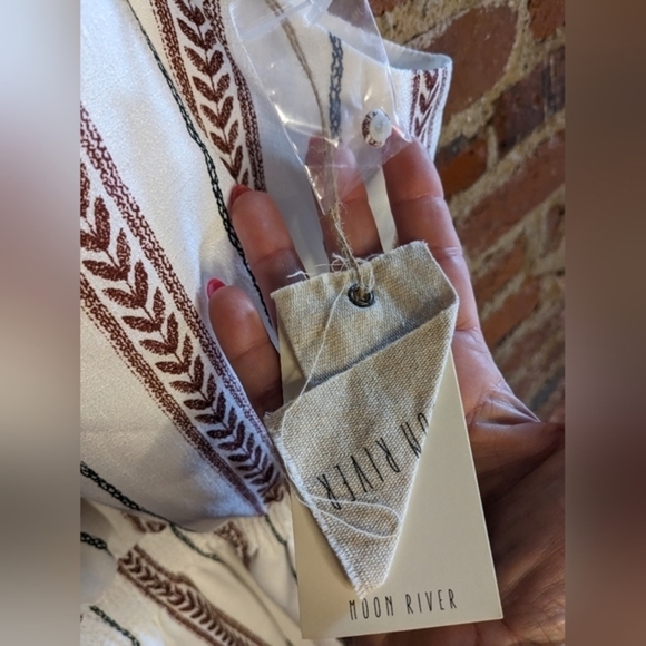 NWT Moon River Medium Halter Strap Striped Dress w/‎ Open Back - Picture 5 of 13